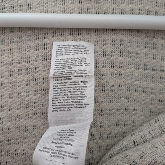 ESPRIT Woven Cardigan Size US L Blush/Grey Colour - Picture 3 of 4